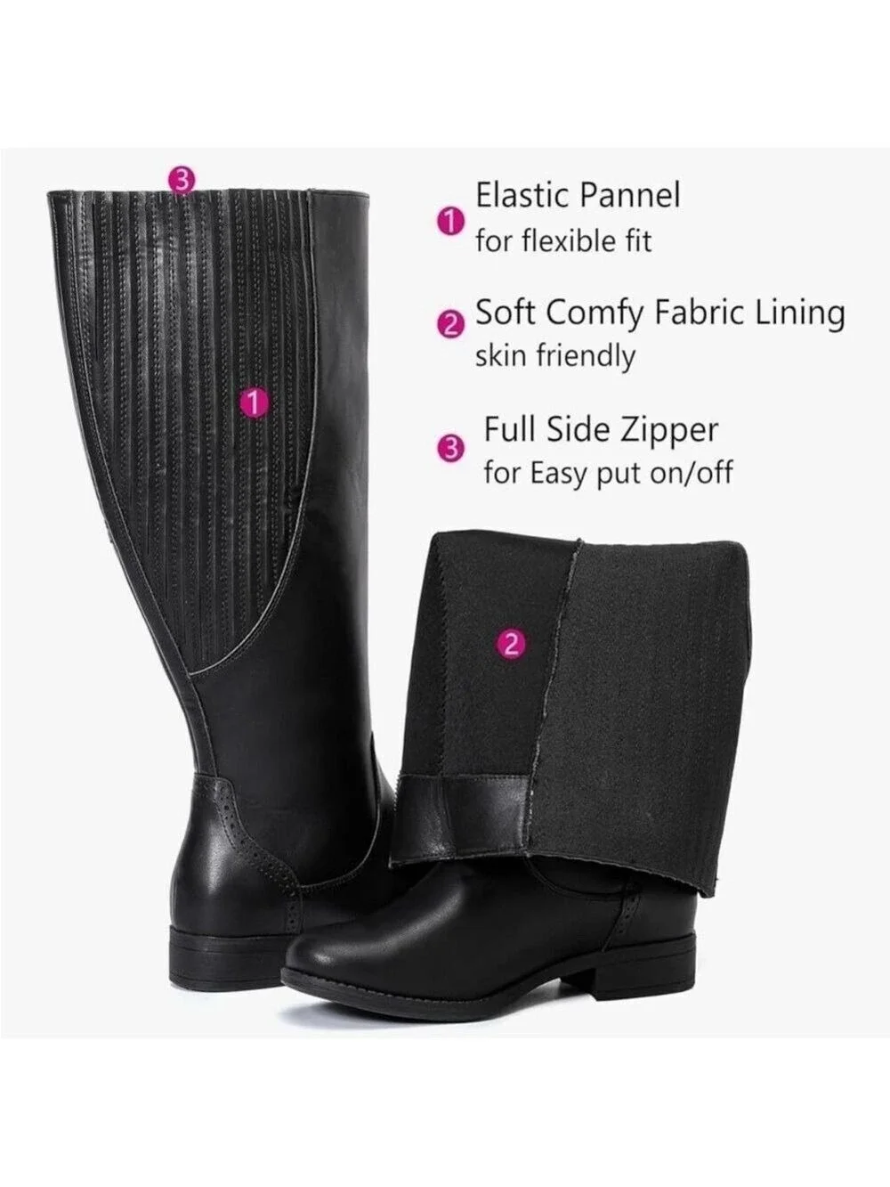 Black Knee High Boots Women's